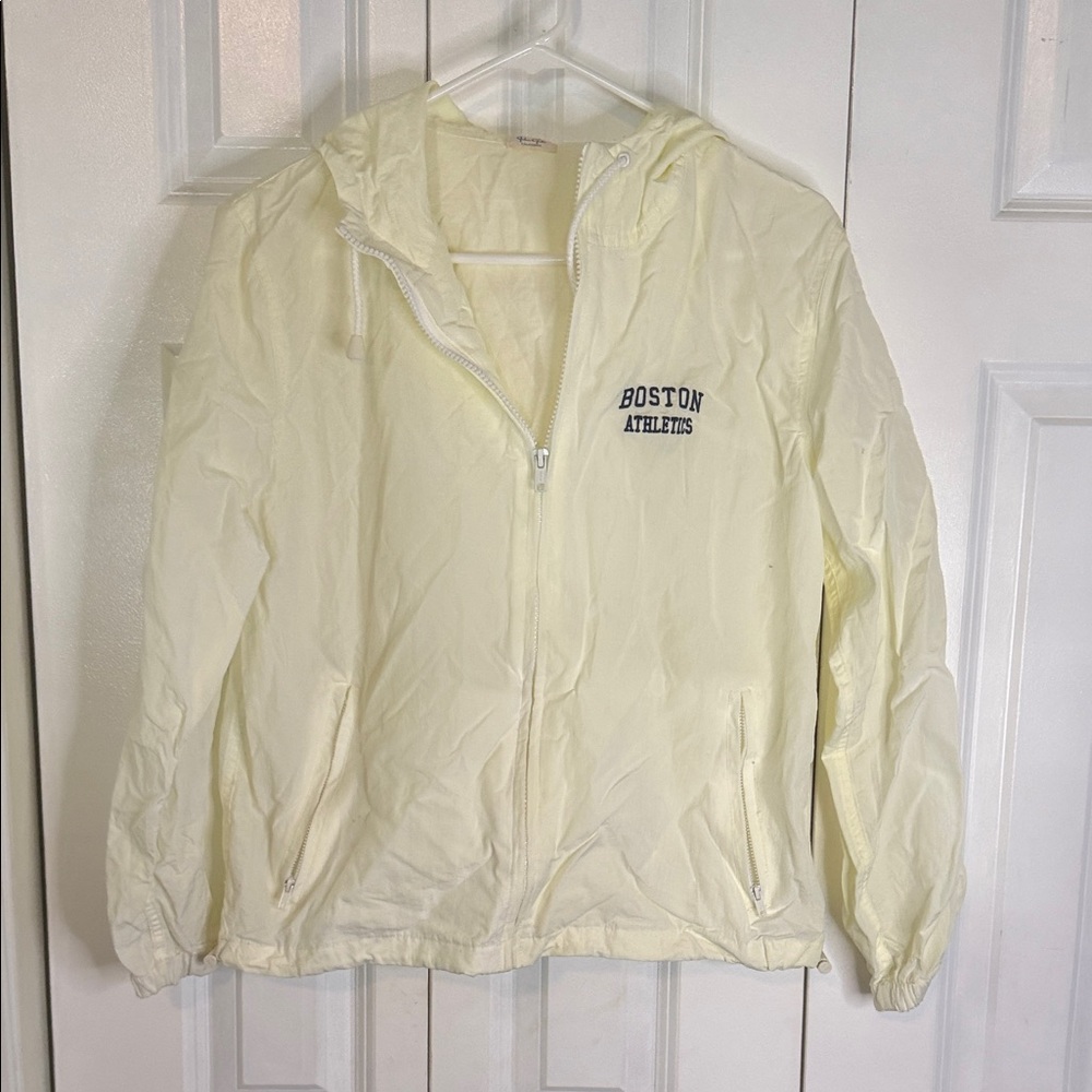 Brandy Melville Cream Boston Athletics Windbreaker